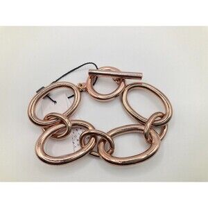 WHITE HOUSE/BLACK MARKET Rose Gold Chain Link Toggle Clasp Bracelet ~7in NEW